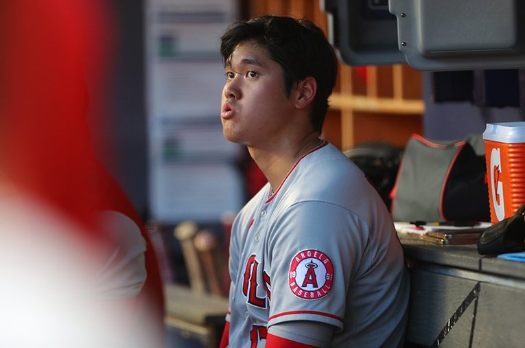 1回持たず今季最短KOとなった大谷翔平だが、バットでリベンジできるか ／ photograph by Mary DeCicco/Getty Images
