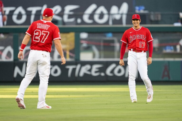 エンゼルス時代の大谷とトラウト　©Nanae Suzuki