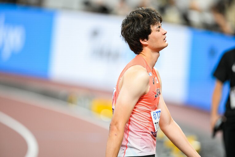 予選落ちに終わり肩を落とす豊田　©Nanae Suzuki