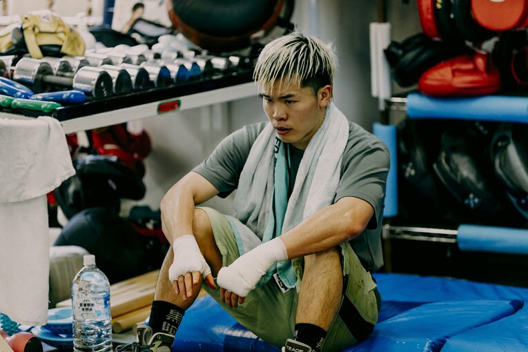 練習中の那須川天心（2024年5月撮影）©Kiichi Matsumoto