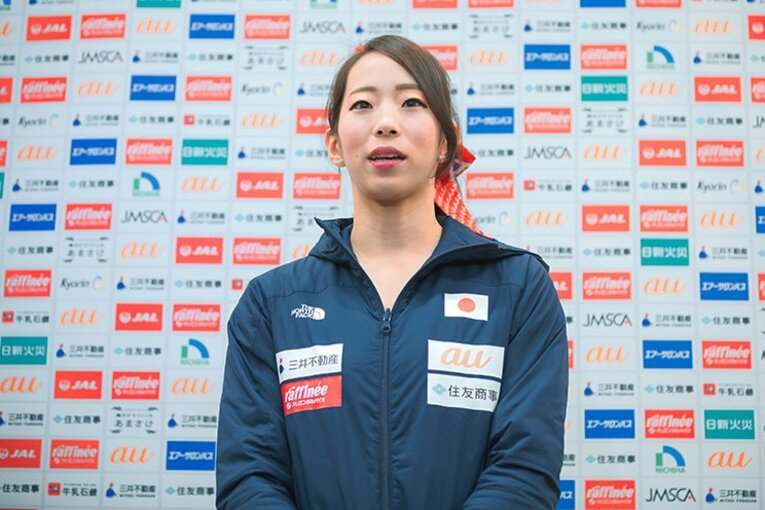 安定した強さを見せた野口啓代は、W杯出場前に世界選手権も見据えた意気込みを語った。