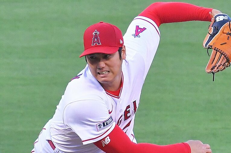 8月3日、マリナーズ戦に登板した際の大谷翔平 ／ photograph by JIJI PRESS