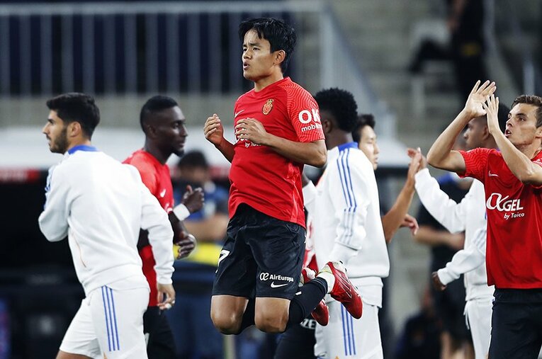 マドリー戦で負傷交代になったものの、得点に絡んだ久保建英 ／ photograph by Daisuke Nakashima