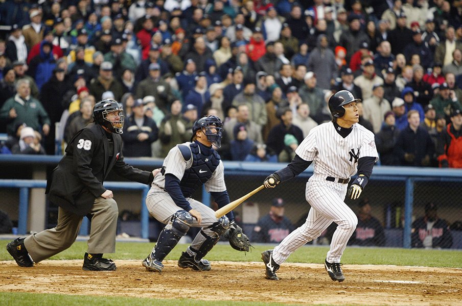 ヤンキース本拠地デビュー 満塁弾 松井秀喜 4月8日の知られざるツキ Mlb Number Web ナンバー