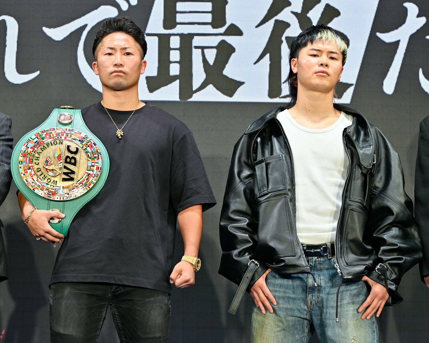井上拓真vs.那須川天心の再戦(9月27日)が決まった記者会見の模様 ©️Hiroaki Finito Yamaguchi/AFLO