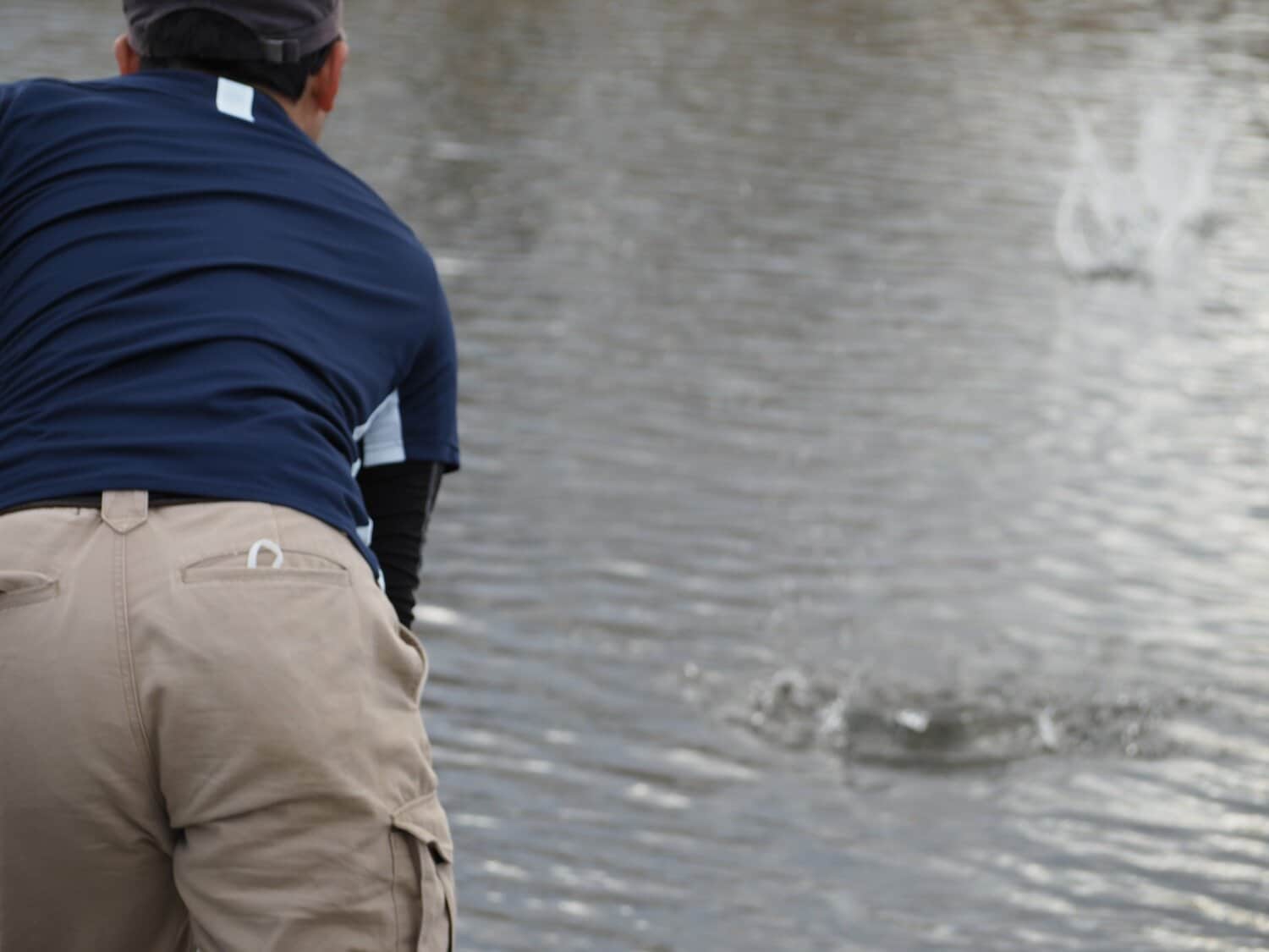 投じた石が波紋を描きながら水面を渡っていく