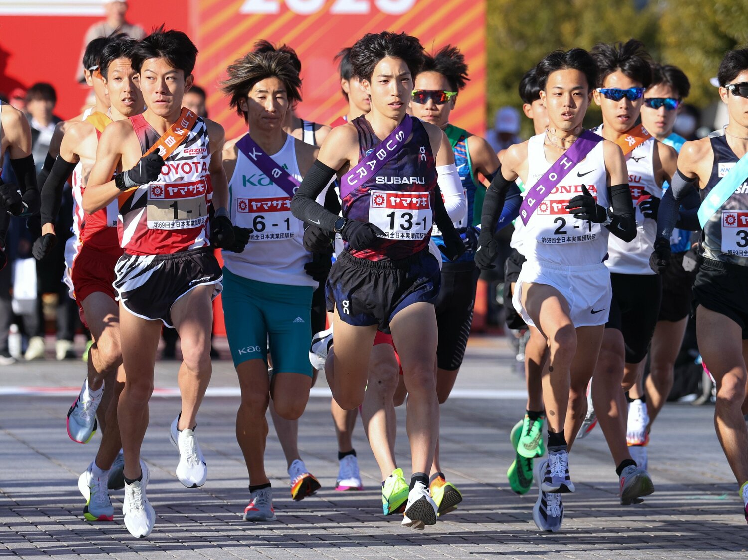 今年1月1日のニューイヤー駅伝1区。吉居大和は区間12位だった ©JIJI PRESS