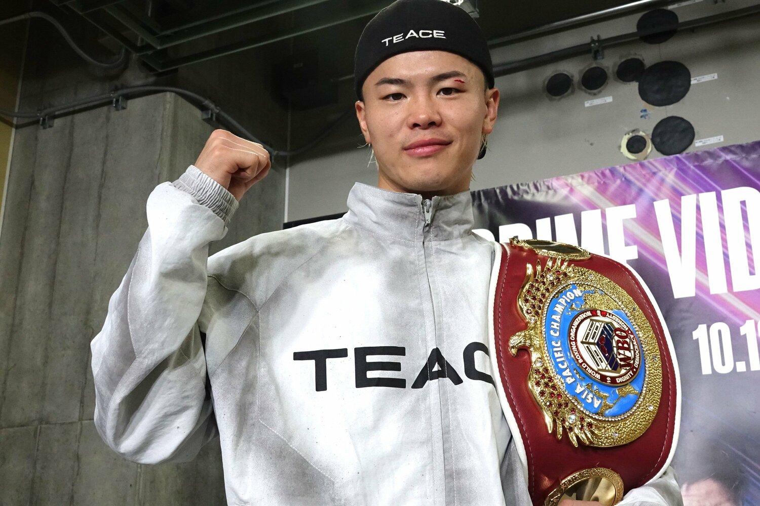 試合後の那須川天心。いつも通り、会見では明るい笑顔を見せた　©Koji Fuse