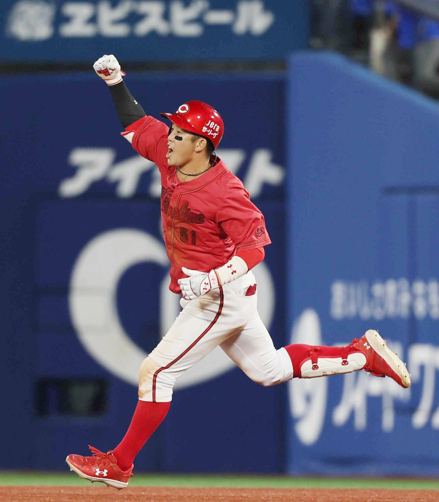 特にDeNA戦ではよく打つ広島の小園　©︎JIJI PRESS