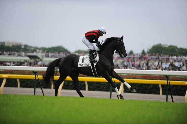 2010年日本ダービー、エイシンフラッシュ（内田博幸騎手）　©︎Keiji Ishikawa