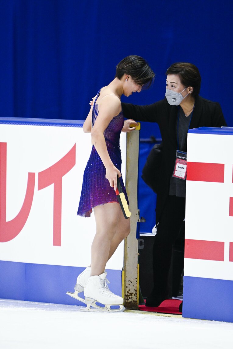 フリーの演技後　©Asami Enomoto