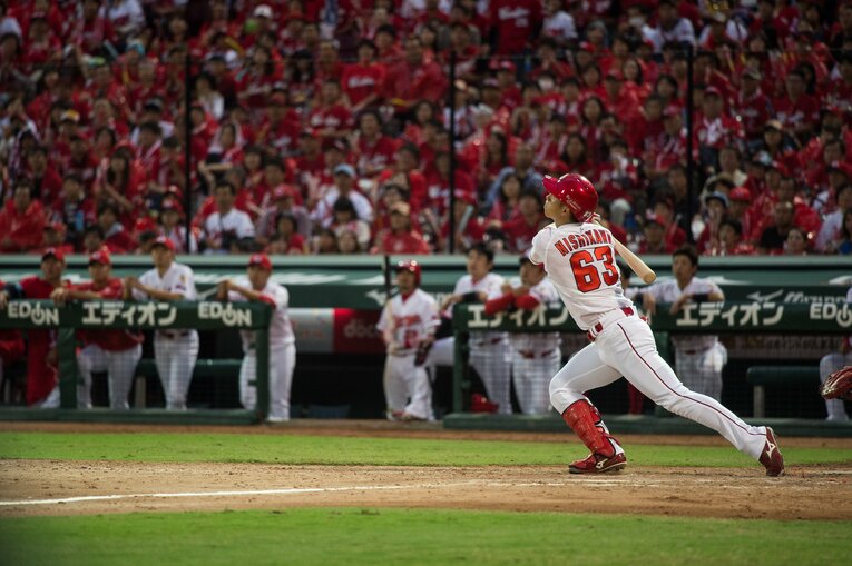 広島時代の西川龍馬の勇姿　©︎Nanae Suzuki