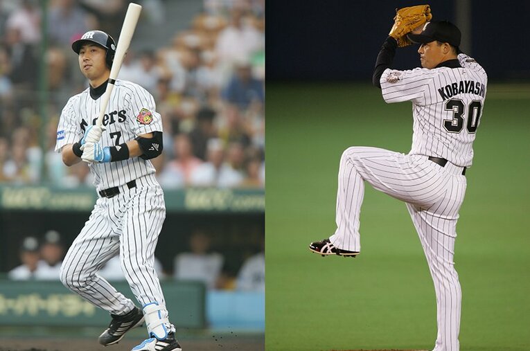 今岡誠（左）や小林雅英ら、かつてタイトルを勝ち得た名選手でもトライアウトを経験した選手は多い ／ photograph by Koji Asakura/Hideki Sugiyama