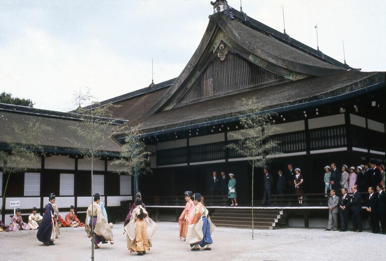 75年の来日時には「蹴鞠」を鑑賞した　©Getty Images