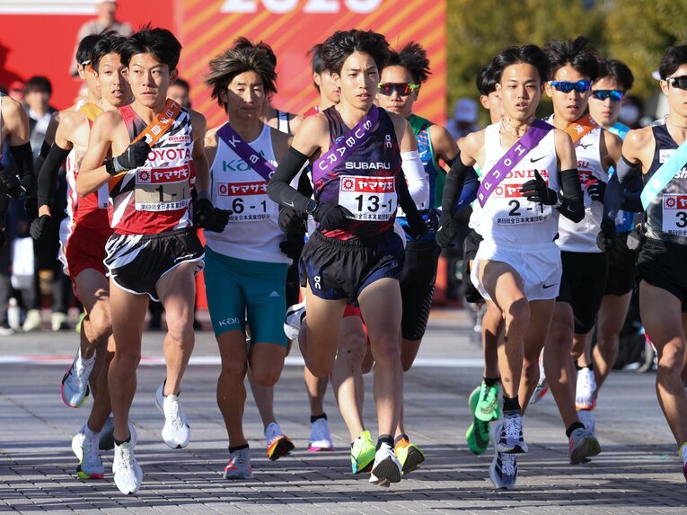 今年1月1日のニューイヤー駅伝1区。吉居大和は区間12位だった ©JIJI PRESS