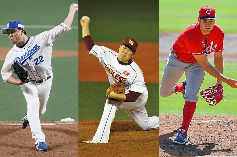 2020年の大野に2013年の田中、そしてバウアー。彼らのような投手が桑田コーチの「9回135球」論の理想像かもしれない ／ photograph by Kyodo NEWS/Hideki Sugiyama/Getty Images