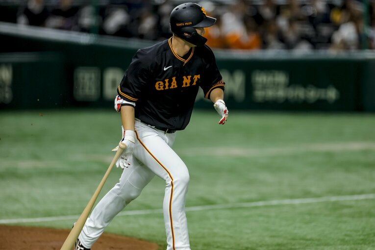 2ケタ本塁打に到達した巨人の秋広　©Kiichi Matsumoto