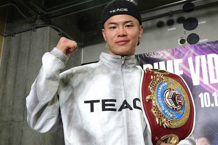 試合後の那須川天心。いつも通り、会見では明るい笑顔を見せた　©Koji Fuse