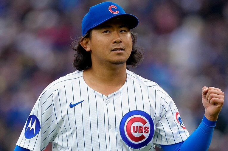 メジャー2年目も快調なスタートの今永昇太。強みのフォーシームと変化球で、強打者をきりきり舞いにしている ／ photograph by Matt Dirksen/Getty Images