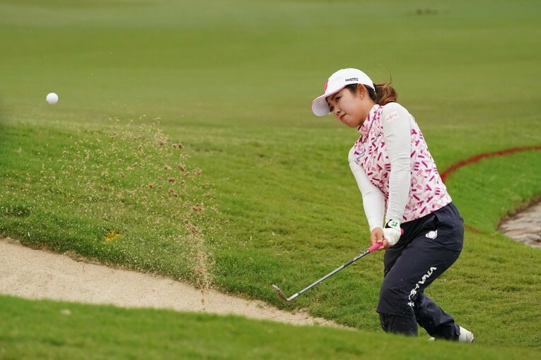 最終日は8度もバンカーにつかまった古江彩佳　©︎Shizuka Minami