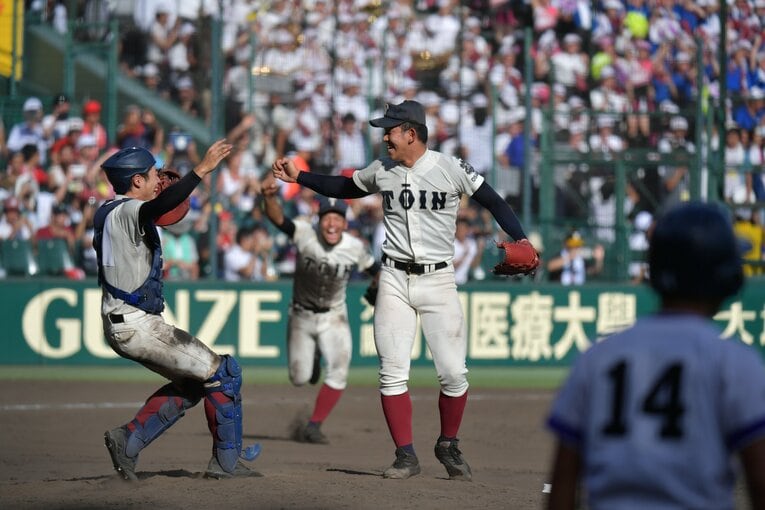 決勝の金足農業戦。優勝の瞬間　　©Hideki Sugiyama