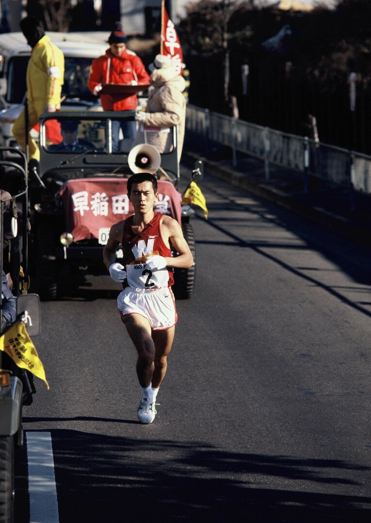 “花の2区”を走る早大・瀬古利彦　©AFLO