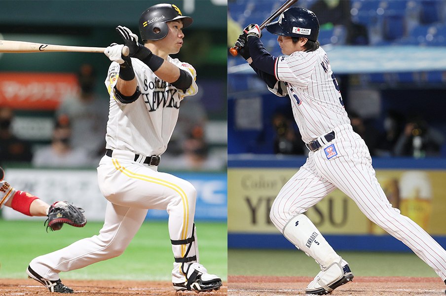 元首位打者が“代打の一振り稼業” ホークス長谷川勇也とヤクルト川端慎吾のバットコントロールはサビつかず【週刊セパ記録】<Number Web> photograph by JIJI PRESS