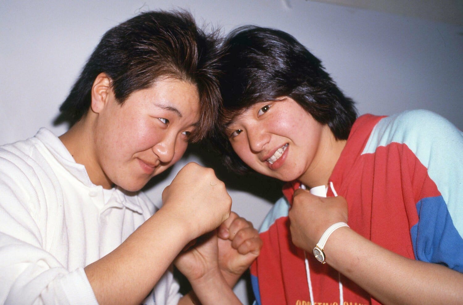 宇野久子（現・北斗晶）と西脇充子　©東京スポーツ新聞社