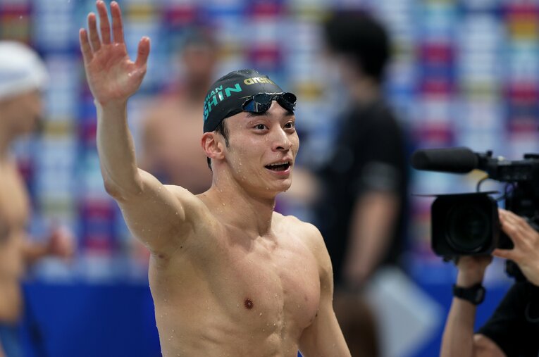 現役引退を表明した入江陵介（34歳）。3月の日本代表選考会がラストレースとなった ／ photograph by Kiyoshi Ota/Getty Images