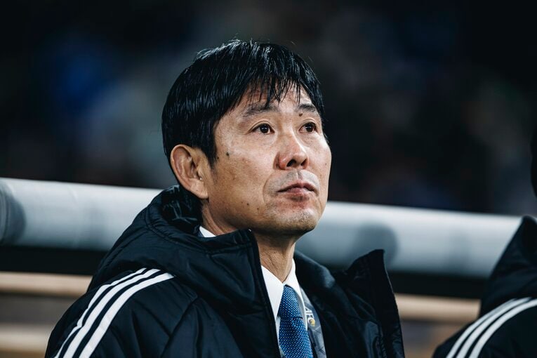 試合前の森保一監督　©Kiichi Matsumoto/JMPA