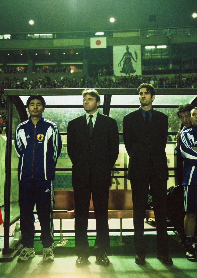 左から山本昌邦、フィリップ・トルシエ、フローラン・ダバディ　©Naoya Sanuki