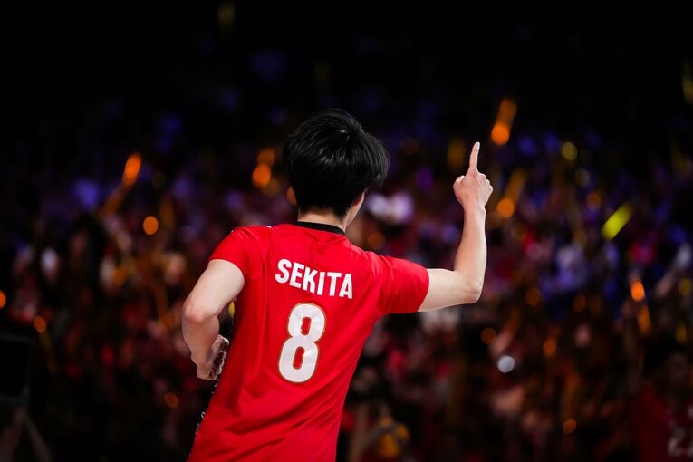 関田誠大（VNLドイツ戦）　©︎Volleyball World