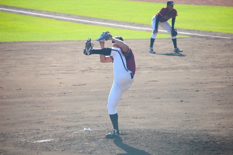 明星大・谷井一郎のピッチングフォーム　©︎Yu Takagi