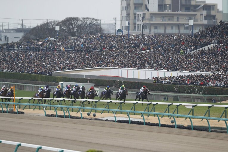 昨年の有馬記念。満員の中山競馬場でリスグラシューが優勝した　©KYODO