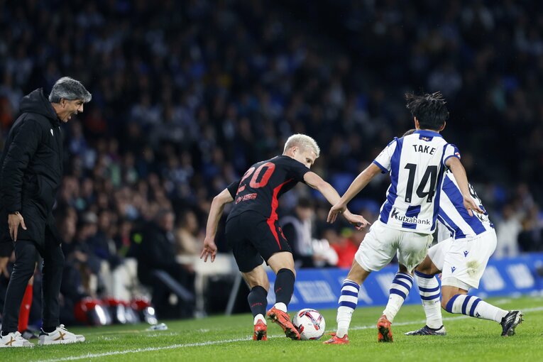 途中出場から技術力の高さを見せたオルモ、バルサとしてみれば、ヤマル欠場も含め、低調のソシエダに対しターンオーバーの趣もあったか　©Daisuke Nakashima