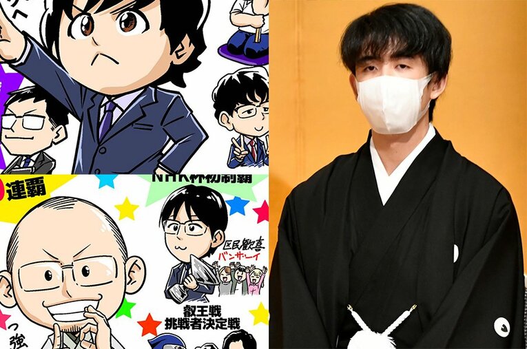 観る将マンガ家・千田先生が描いた「3月の将棋ハイライト」。これまでのイラストは関連記事からもご覧になれます！ ／ photograph by Junsei Chida（illustration）/JMPA