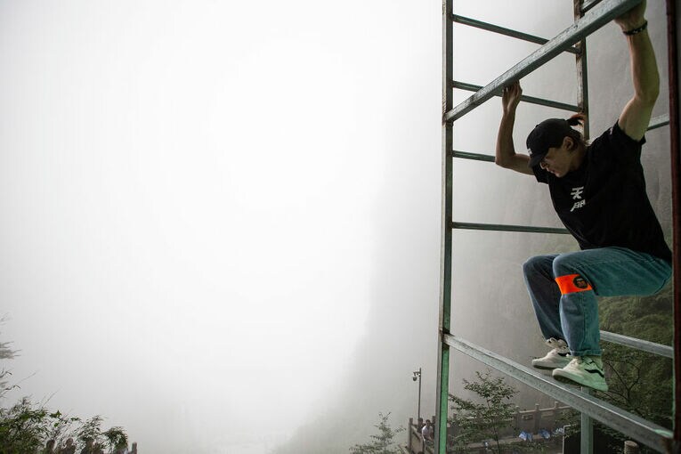 7月、中国で行われたパルクールの大会　©Getty Images