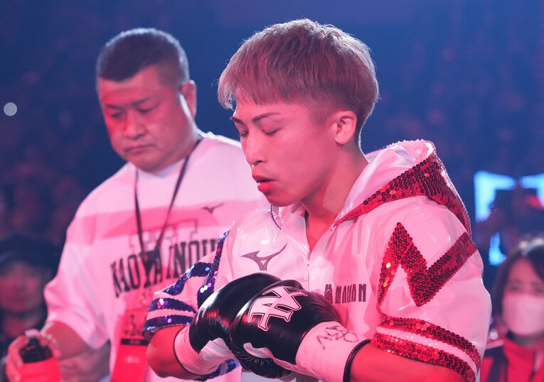 試合に向けて集中力を高める井上尚弥　©Naoki Fukuda