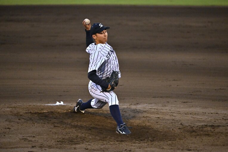 侍ジャパン大学生代表の選考合宿でも好投した渡邉　©Hideki Sugiyama