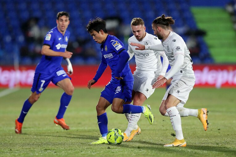 ウエスカ戦でも先発出場。後半途中までプレーした(c)Getty Images