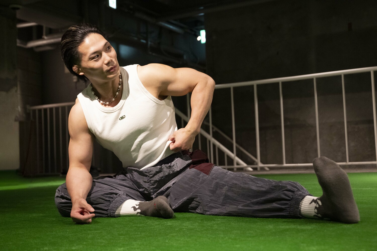日頃利用しているジム「WONDER LIFE GYM 茗荷谷」で取材に応じた雷鵬氏 ©Keiji Ishikawa