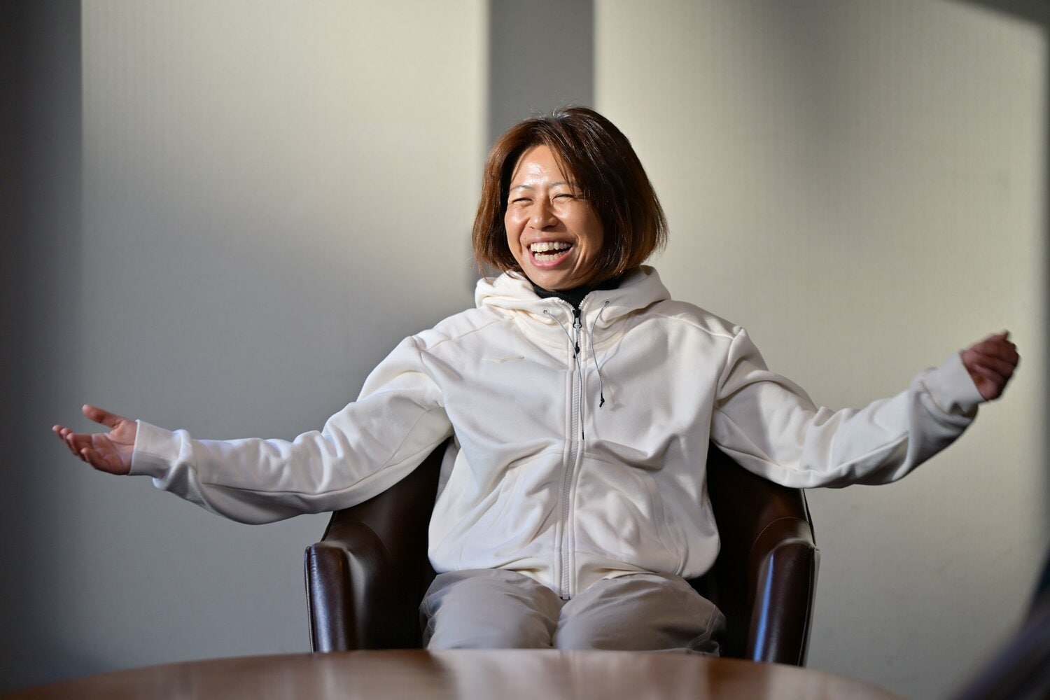 「コーチになるにはどうしたらいいか」青学大の原晋監督に相談したという福士さん　©︎Hideki Sugiyama