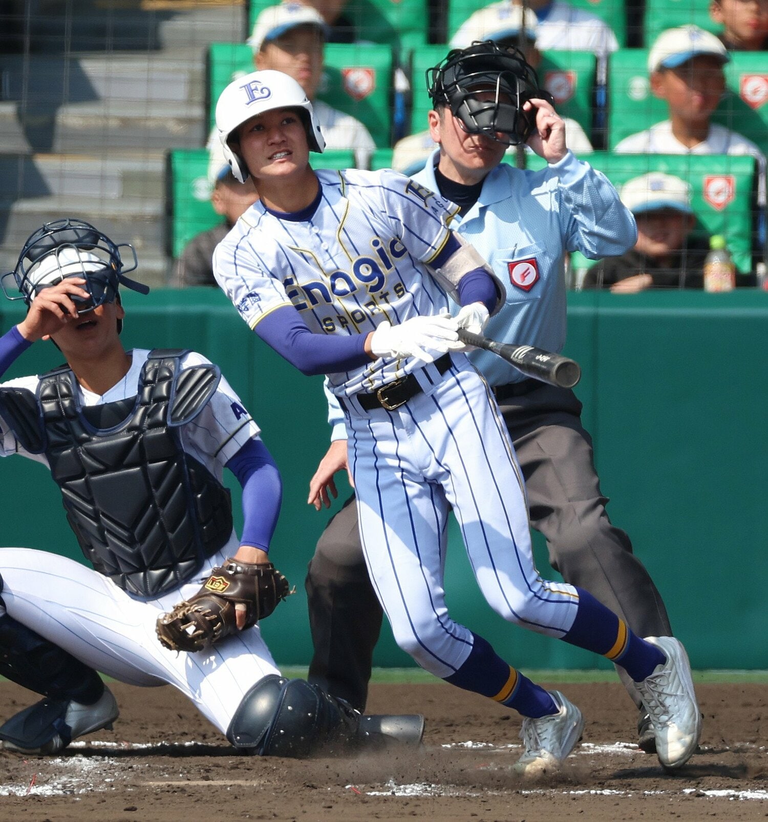 エナジックのキャプテン・砂川は初戦でタイムリー三塁打を放つなど活躍　©JIJI PRESS