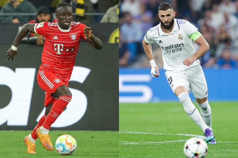 ベンゼマ（右）とマネ（左）。フェレ編集長は明言を避けたが、バロンドールの有力な受賞候補者だ ／ photograph by Getty Images