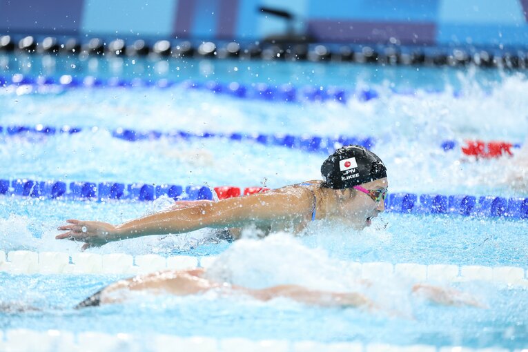 7月27日の女子100mバタフライに出場　©Ryosuke Menju/JMPA