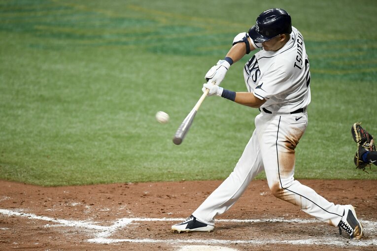 レイズ時代の筒香　©Getty Images