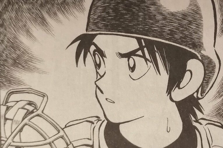 あだち充作品の表紙は主役級しか登場しないため、『MIX』の立花走一郎は初めてコミックスの表紙に登場したキャッチャーでもある。 ／ photograph by (c)あだち充／小学館