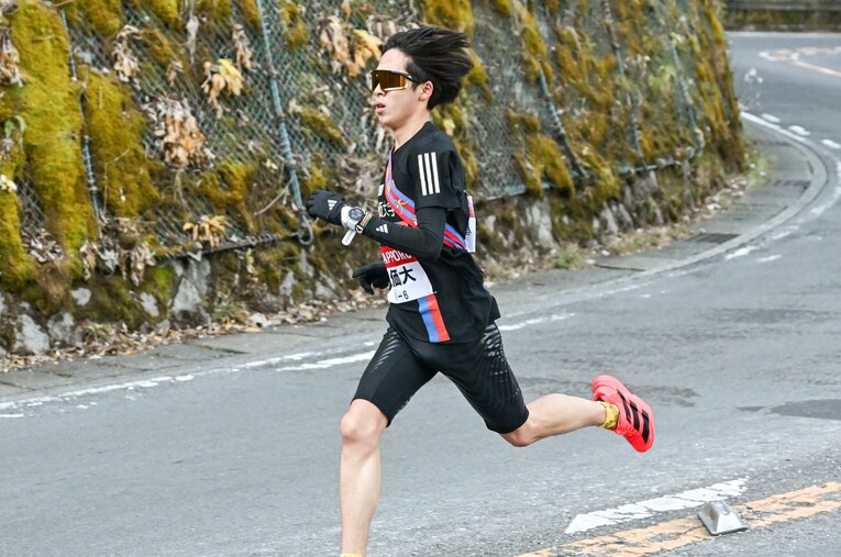 6区で区間賞を獲得した創価大の小池莉希。前回大会で樹立された驚異の区間記録にあと1秒と迫った ／ photograph by Nanae Suzuki