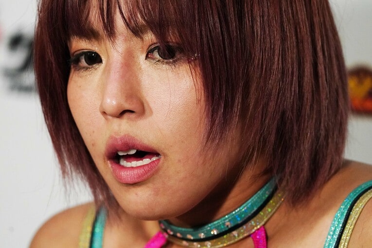 なつぽいとの初防衛戦を終えた直後の白川未奈