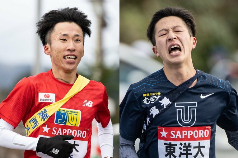 5区で区間新記録を叩き出すも、「山の神」襲名とはならなかった山本唯翔（当時城西大／左）と宮下隼人（当時東洋大／右） ／ photograph by Nanae Suzuki